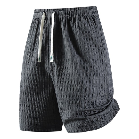 hlysgo Men's Big and Tall Shorts Linen Lightweight Comfy Cozy Short Summer Beach Breathable Short with Pockets Gray,3xL