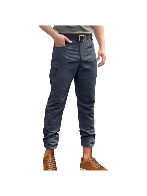 Men's Cargo Pants Flex StretchWater Resistant Ripstop Pants Lightweight Outdoor Work Hiking Trousers with Pockets Blue,M