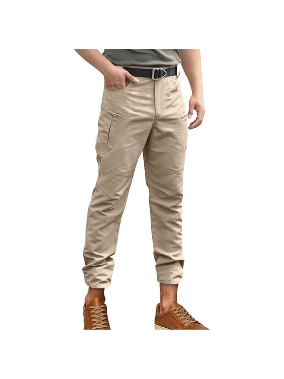 Men's Cargo Pants Flex StretchWater Resistant Ripstop Pants Lightweight Outdoor Work Hiking Trousers with Pockets Khaki,S