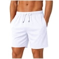 thumbnail image 1 of hlysgo Men's Casual Summer Shorts Elastic Drawstring Waist Lightweight Breathable Short Comfy Cozy Beach Shorts with Pockets White,XS, 1 of 5
