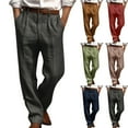 thumbnail image 1 of hlysgo Men's Causal Loose Pants Baggy Wide Leg Pleated Old Money Pant Soft Comfort Trousers with Pockets Wine,S, 1 of 6