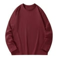 thumbnail image 1 of hlysgo Men's Long Sleeve T-Shirt Solid Crew Neck Casual Loose Fit Comfy Basic Tee Fall Fashion Daily Wear Tops Wine, 2xL, 1 of 5