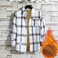 thumbnail image 1 of hlysgo Men's Plaid Shirts Jackets Warm Long Sleeve Button up Sherpa Fleece Jacket Fall Winter Work Outerwear Trendy Streetwear Coats White XXXL, 1 of 4