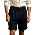 thumbnail image 1 of hlysgo Men's Relaxed Straight Pleated shorts Business Work Golf Dress Shorts Casual Summer Stretch Flat Front Shorts with Pockets Navy,XL, 1 of 6