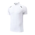 thumbnail image 1 of Jessboyy Mens Athletic Short Sleeve Shirts Active Fit Cycling Shirt Casual Solid Color Zip Mock Neck Quick Dry Tshirt Fitness Workout Running Tops White M, 1 of 4