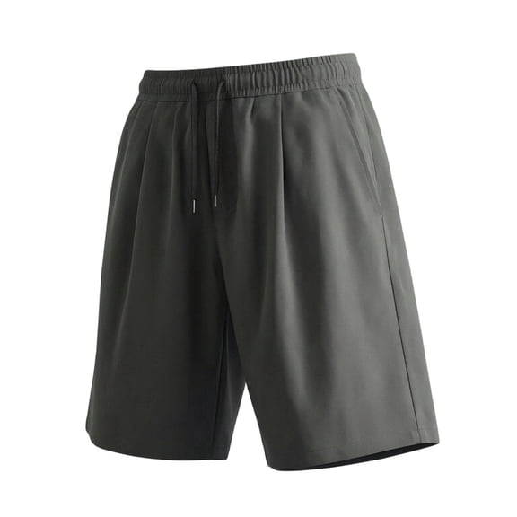 hlysgo Mens Bermuda Athletic Shorts Casual Loose Fit Comfy Shorts Drawstring Knee Length Short with Pockets Dark Gray,3xL