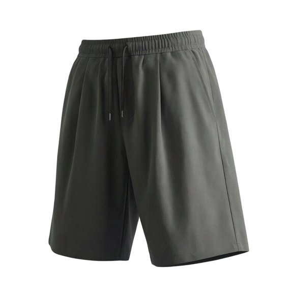 hlysgo Mens Bermuda Athletic Shorts Casual Loose Fit Comfy Shorts Drawstring Knee Length Short with Pockets Dark Gray,L