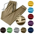 thumbnail image 1 of hlysgo Mens Causal Jogger Pants Harem Drawstring Elastic Waist Lightweight Pant Breathable Workout Trousers with Pockets Khaki,XL, 1 of 4
