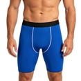 thumbnail image 1 of hlysgo Mens Compression Shorts Performance Sport Short Athletic Underwear Workout Running Base Layer Shorts Blue,3xL, 1 of 5