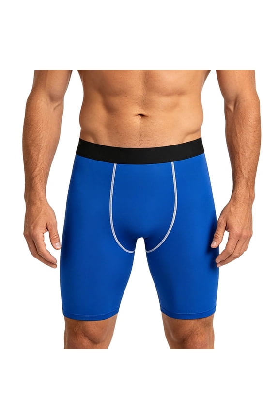 Mens Compression Shorts Performance Sport Short Athletic Underwear Workout Running Base Layer Shorts Blue,M