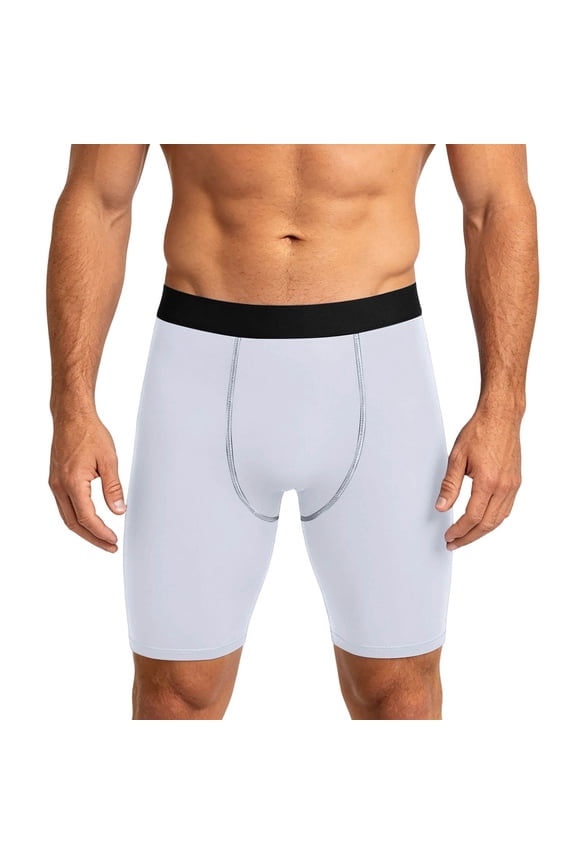 Mens Compression Shorts Performance Sport Short Athletic Underwear Workout Running Base Layer Shorts White,S