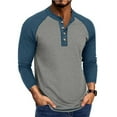 thumbnail image 1 of hlysgo Mens Cotton Henley Shirts Soft Color Block Long Sleeve Raglan Shirt Classic Fall Winter Pullover Tops Cotton Big and Tall Basic Tees Gray XXXL, 1 of 6