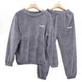 thumbnail image 1 of hlysgo Mens Fluffy Fleece Pajama Sets Soft Long Sleeve Sleepwear Tops Night Bottoms Warm Winter Lounge Set Cozy Matching Pjs 2 Piece Gray L, 1 of 6