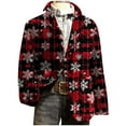 thumbnail image 1 of hlysgo Mens Plaid Christmas Sport Jacket Regular Fit Snowflake Print One Button Lapel Xmas Blazers Jackets Trendy Winter Holiday Party Blazer Red XL, 1 of 7