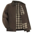 thumbnail image 1 of hlysgo Mens Quilted Jackets Winter Warm Plaid Lined Padded Coats with Inner Pockets Heavyweight Business Casual Outdoor Work Jacket Brown M, 1 of 9