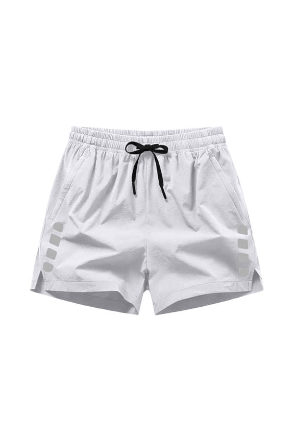 Mens Running Short Lightweight Quick Dry Shorts Gym Workout Sports Basketball Tennis Training Shorts with Pockets White,M