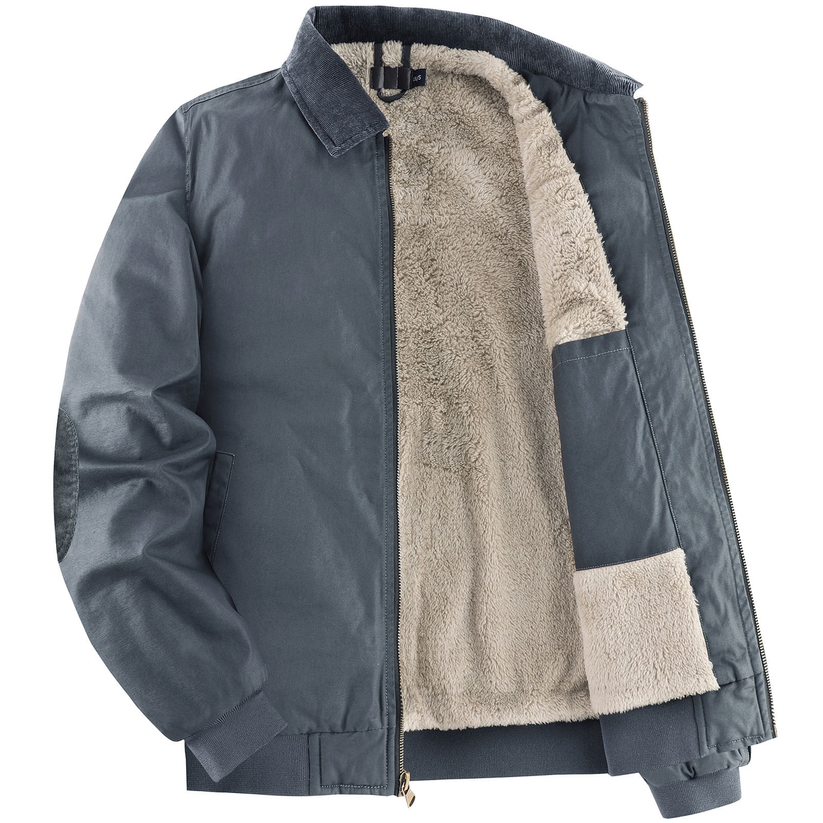 hlysgo Mens Sherpa Jackets Heavyweight Full Zip Fleece Lined Winter ...