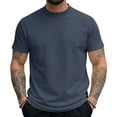 thumbnail image 1 of Jessboyy Mens Short Sleeve Tee Shirts Quick Dry Workout T Shirts Classic Solid Color Basic Tees for Men Fitted Fitness Running Tops Summer T-shirts Navy S, 1 of 9