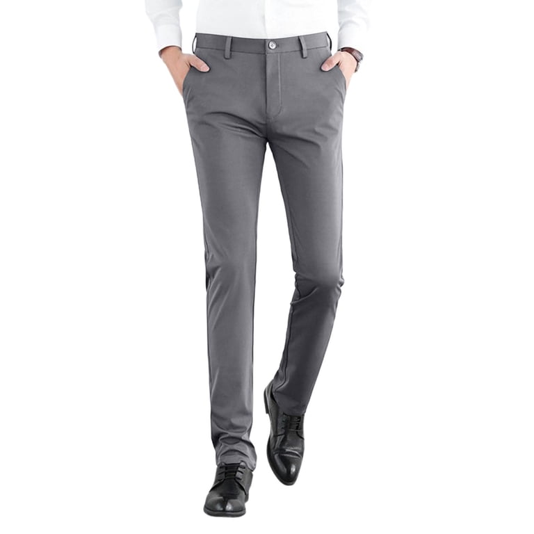 grey tapered dress pants hlysgo Mens Slim Fit Flat Front Dress Pants Stretch Suit Pants with Pockets Dark Gray,36 Mustard Long embroidered kurta set