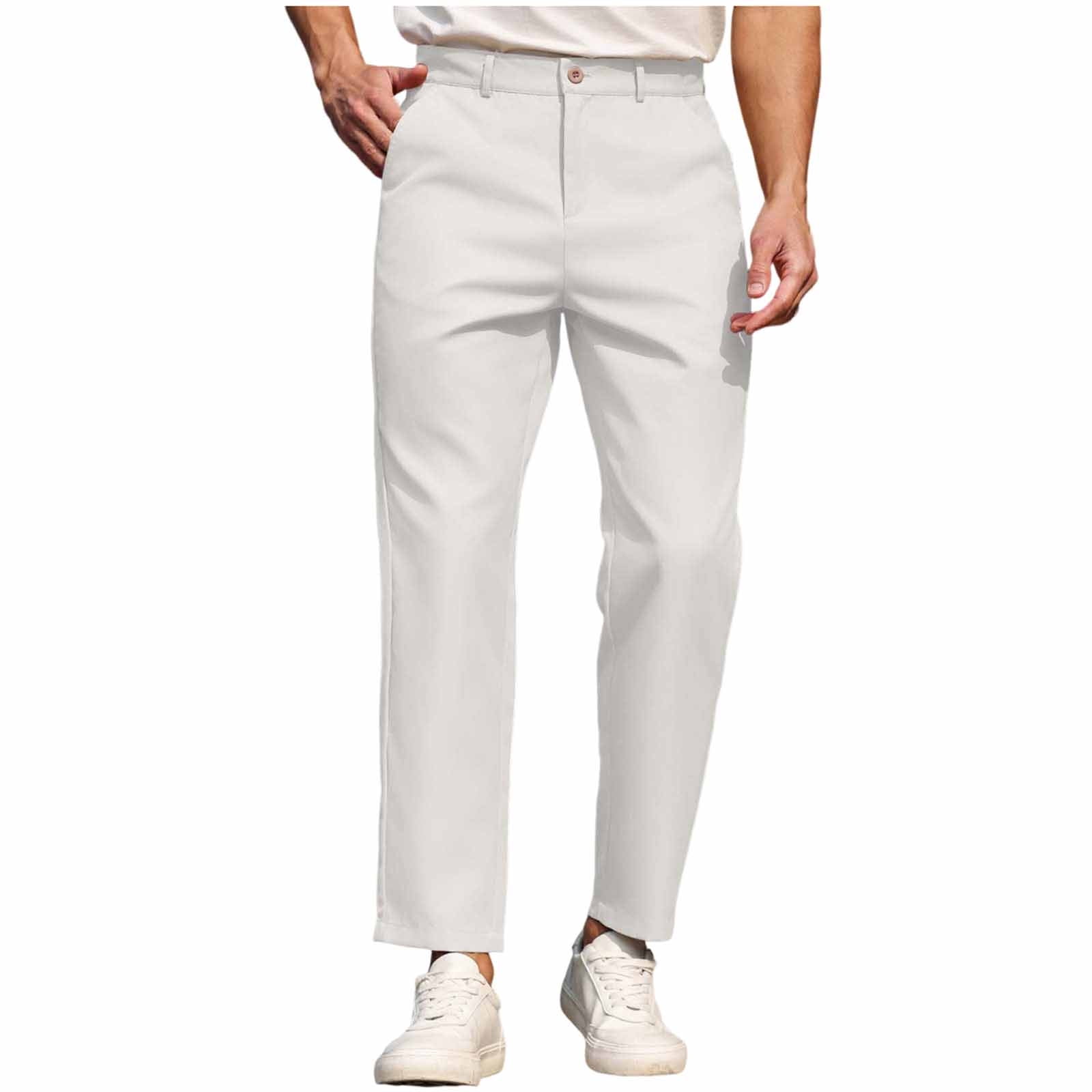 hlysgo Mens Stretch Dress Pants Slim Fit Straight Leg Golf Pants ...