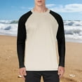 thumbnail image 1 of hlysgo Mens Summer Long Sleeve Raglan Shirts Lightweight UV Protection Shirts Loose Fit Workout Running Gym Tops Rash Guards Khaki,XXXXXL, 1 of 5