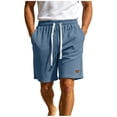 thumbnail image 1 of hlysgo Mens Summer Shorts Elastic Waist Waffle Lightweight Shorts Summer Casual Baggy Sweat Shorts with Pockets Navy,XL, 1 of 6