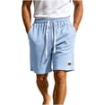 thumbnail image 1 of hlysgo Mens Summer Shorts Elastic Waist Waffle Lightweight Shorts Summer Casual Baggy Sweat Shorts with Pockets Sky Blue,L, 1 of 6
