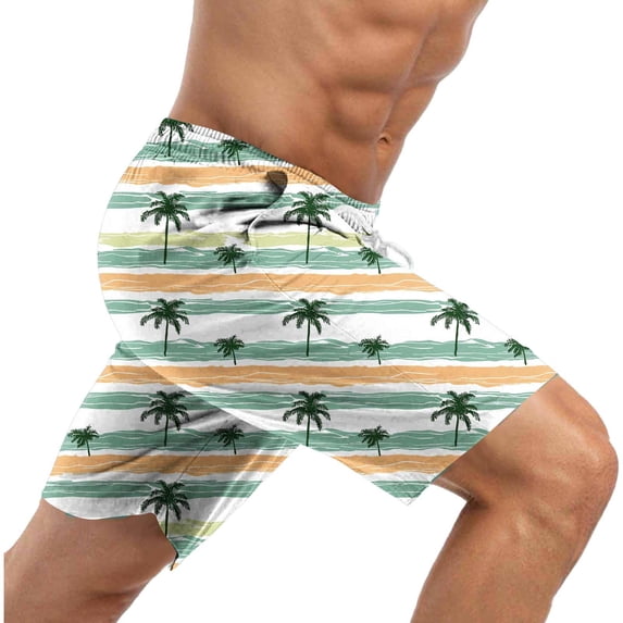 hlysgo Mens Swim Trunks with Liner Trendy Hawaiian Graphic Surfing Board Shorts with Pockets 9 Inch Swim Trunks Summer Beach Shorts White XL