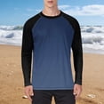 thumbnail image 1 of hlysgo Mens UV Protection Shirts Long Sleeve Raglan Tee Loose Fit Workout Running Outdoor Sun Shirts Casual Summer Athletic Tops Blue,3XL, 1 of 5
