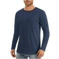 thumbnail image 1 of hlysgo Mens UV Protection Shirts Summer Solid Color Long Sleeve Sun Shirts Breathable Workout Running Tops Lightweight Cooling Athletic Tees Navy,XXL, 1 of 5