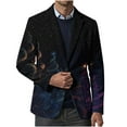 thumbnail image 1 of hlysgo Mens Ugly Christmas Blazers Regular Fit Xmas Tree Print One Button Blazer Jacket Trendy Winter Holiday Christmas Party Sport Jackets Black XXXXL, 1 of 4