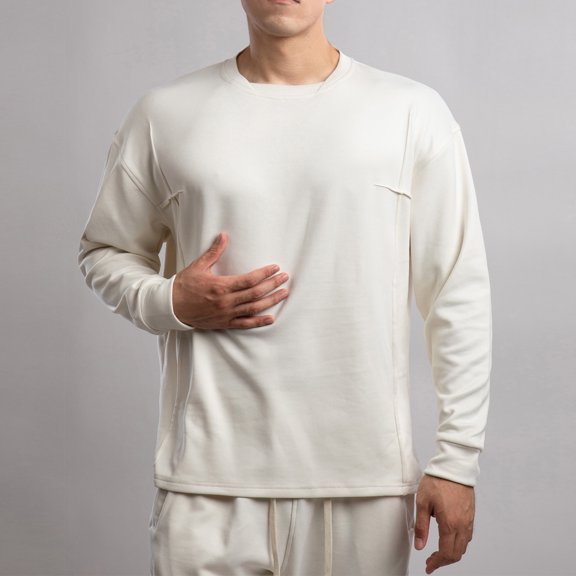 hlysgo Mens Workout Basic T Shirts Comfy Long Sleeve Crewneck Pullover Shirt Casual Solid Color Base Layer Fall Winter Big Men's Sweatshirts White XXL