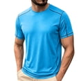 thumbnail image 1 of hlysgo Mens Workout Quick Dry Shirts Athletic Moisture Wicking Running Gym Mesh Shirt Performance Lightweight T-Shirts Light Blue,M, 1 of 5