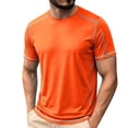 thumbnail image 1 of hlysgo Mens Workout Quick Dry Shirts Athletic Moisture Wicking Running Gym Mesh Shirt Performance Lightweight T-Shirts Orange,M, 1 of 5
