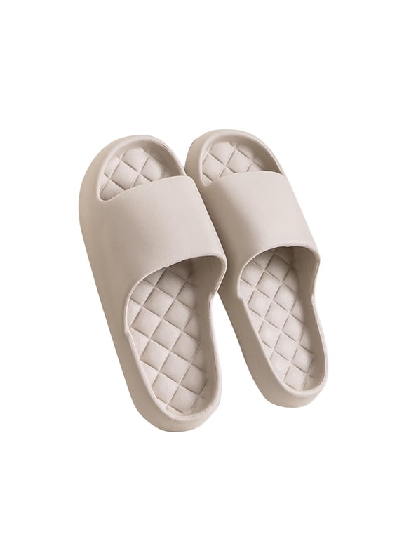 Pillow Slippers for Women and Men EVA Cushioned Thick Sole Soft Slippers Non-Slip Cloud House Sandals Slippers for Indoor & Outdoor Khaki 41
