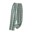 thumbnail image 1 of hlysgo Plaid Pajama Pants for Men Soft Cotton Pjs Pants with Pockets Drawstring Straight Leg Lounge Pant Comfy Sleep Pajamas Bottoms Light Green,Size S, 1 of 2
