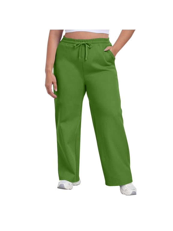Plus Size Pant for Women Elastic Drawstring Waist Wide Leg Loose Fit Trousers Fall Comfort Soft Fashion Pant with Pockets Army Green,5xL
