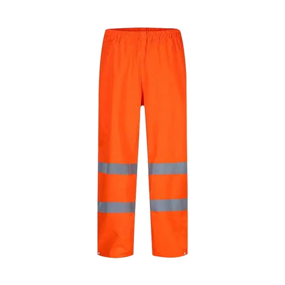 hlysgo Reflective High Visibility Safety Waterproof Rain Pants for Fishing Motorcycle Cycling Farming Hiking Works Red,M