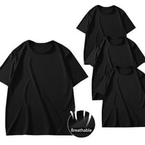 hlysgo Short Sleeve Tee Shirts for Men 3 Pack Solid Color Basic Tee Loose Fit Round Neck T Shirt Breathable Athletic Gym Running Workout Tops Black XXXXXL