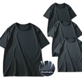 thumbnail image 1 of Jessboyy Short Sleeve Tee Shirts for Men 3 Pack Solid Color Basic Tee Loose Fit Round Neck T Shirt Breathable Athletic Gym Running Workout Tops Dark Gray XXXXL, 1 of 8