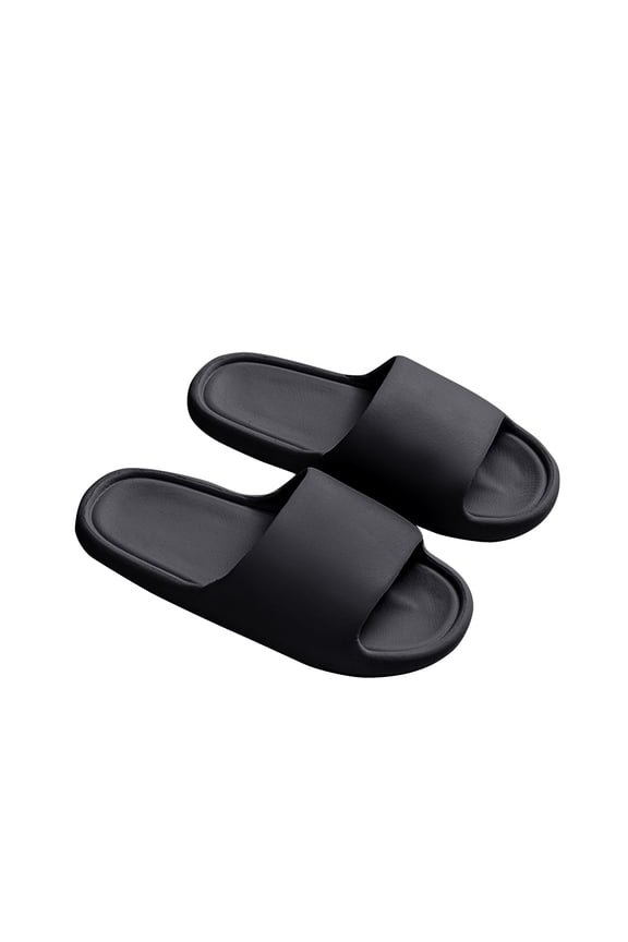 Shower Slippers for Women Bathroom Shoes Home Beach Wear Slides Pool Sandals Non-Slip Lightweight Sole House Open Toe Black 43