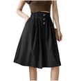thumbnail image 1 of hlysgo Skirt for Women Line High Waist Skirts Dressy Summer Work Office Dating Travel Skirt Black,XL, 1 of 6