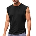 thumbnail image 1 of hlysgo Sleeveless T Shirts for Men Vintage Solid Color Workout Tank Tops Breathable Crewneck Running Gym Sleeveless Shirts Fitness Tank Tops Black,Size XXXL, 1 of 6