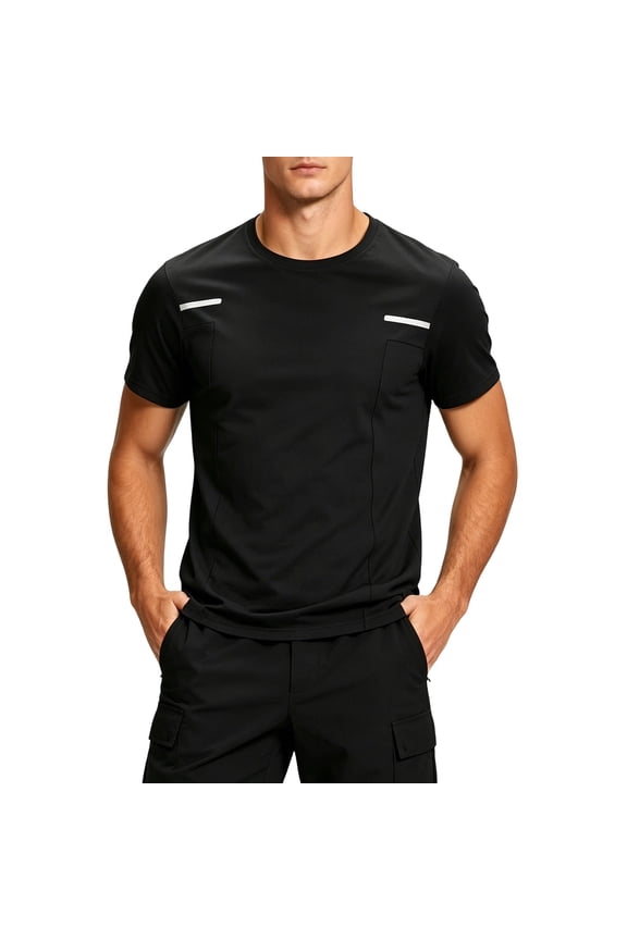 Softest Quick Dry Shirts for Men Short Sleeve Crew Neck T-Shirt Breathable Comfort Moisture Wicking Tee Black,5xL
