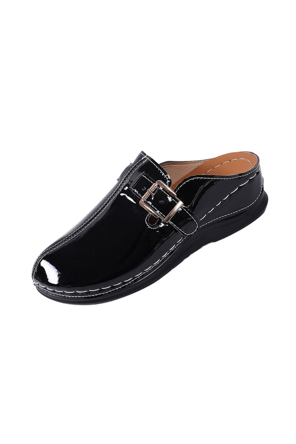 Summer Step Happy Clogs for Women Slip-On with Ajdustable Straps Comfortable Slip-On Loafers for Women Black 9