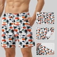 thumbnail image 1 of hlysgo Swim Trunks for Men 9 Inch Casual Tropical Printed Beach Shorts with Pockets Quick Dry Drawstring Board Shorts with Liner Men's Swim Trunks White XXL, 1 of 5