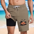 thumbnail image 1 of hlysgo Swim Trunks Men 9 Inch Summer Beach Bathing Suit Short Quick Dry Hawaiian Surfing Board Shorts with Liner Casual Swim Trunks Swimwear Coffee XXL, 1 of 6