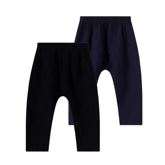 hlysgo Toddler Baby Boy Girl Solid Color Pants Elastic Waist Casual Trousers Summer Fall Trousers Navy Navy,7-8Years