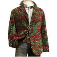 thumbnail image 1 of hlysgo Ugly Christmas Blazer for Men Trendy Xmas Print One Button Lapel Suit Jackets Winter Christmas Holiday Party Corduroy Blazers Red XL, 1 of 7