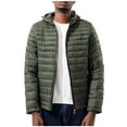 thumbnail image 1 of hlysgo Winter Jackets for Men with Hood Plus Size Zip up Quilted Puffer Jacket with Pockets Warm Down Coat Big and Tall Men's Winter Coats Army Green XXXL, 1 of 5